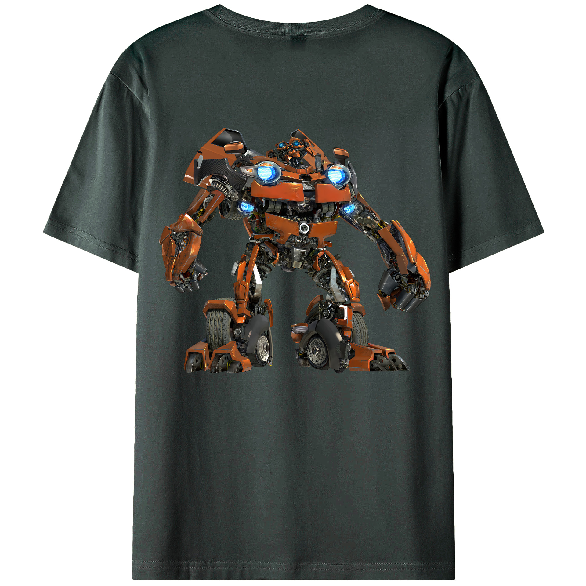 （画像用） Transformers トランスフォーマー 綿100％ メンズ半袖Tシャツ（バックプリント） 通気性